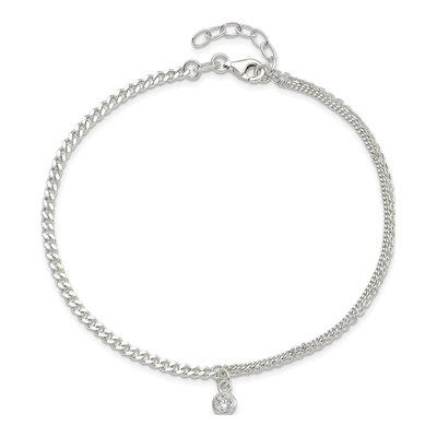 Sterling Silver CZ Fancy Plus Total Anklet – view 6