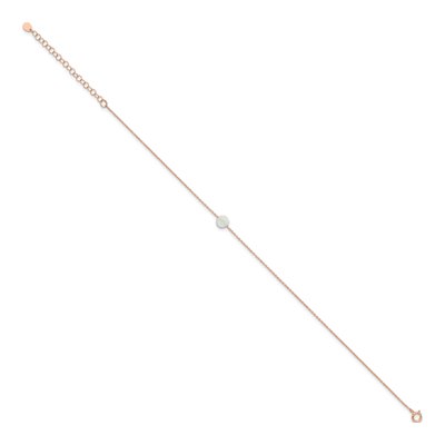 Rose Gold-Plated Sterling Silver Lab-Created Opal Plus Total Anklet – view 3