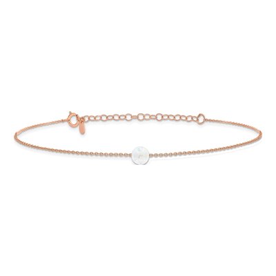 Rose Gold-Plated Sterling Silver Lab-Created Opal Plus Total Anklet – view 4