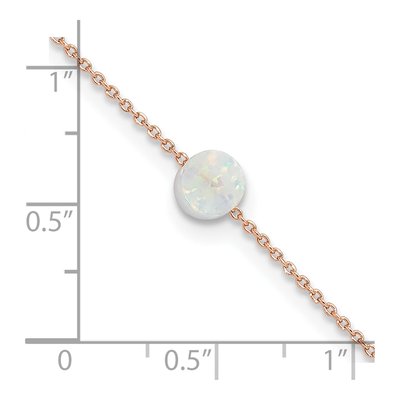 Rose Gold-Plated Sterling Silver Lab-Created Opal Plus Total Anklet – view 5