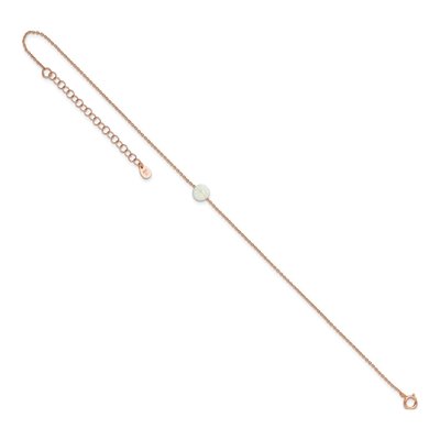 Rose Gold-Plated Sterling Silver Lab-Created Opal Plus Total Anklet – view 8
