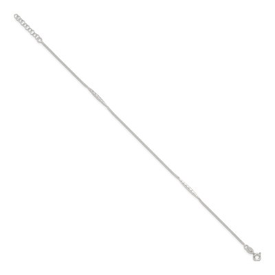 Sterling Silver Textured Bar Anklet – view 3