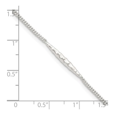 Sterling Silver Textured Bar Anklet – view 6