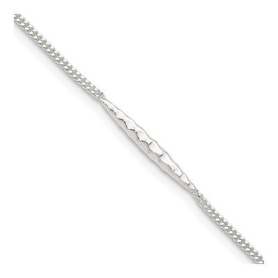 Sterling Silver Textured Bar Anklet
