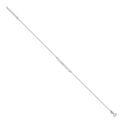 Sterling Silver Crystal Bar Anklet – view 3