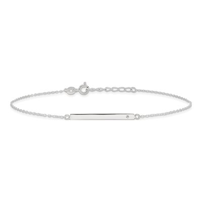 Sterling Silver Crystal Bar Anklet – view 4