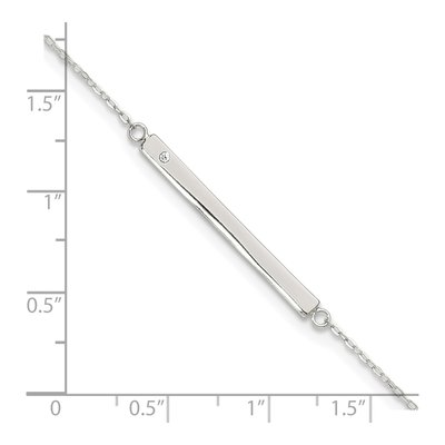 Sterling Silver Crystal Bar Anklet – view 5