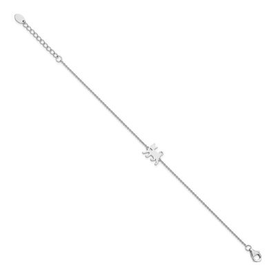 Sterling Silver Cat Heart Charm Bracelet – view 3