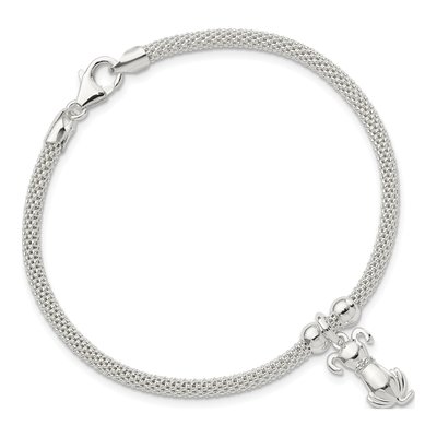 Sterling Silver CZ Dog Charm Bracelet – view 4