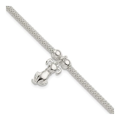Sterling Silver CZ Dog Charm Bracelet