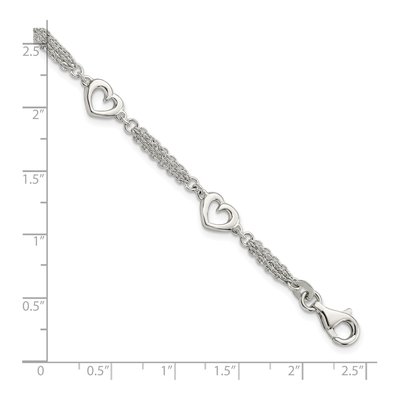 Sterling Silver Hearts Bracelet – view 3