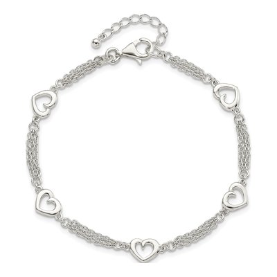 Sterling Silver Hearts Bracelet – view 4