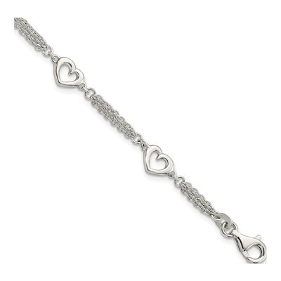 Sterling Silver Hearts Bracelet