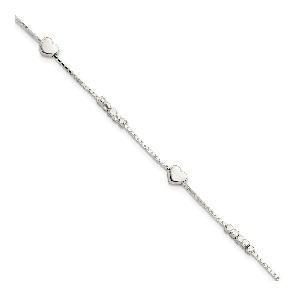 Sterling Silver Heart Station Bracelet