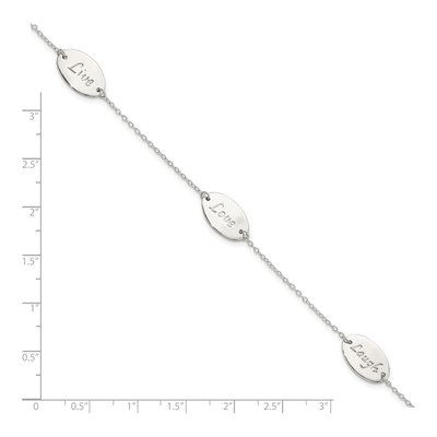 Sterling Silver 'live Laugh Love' Bracelet – view 3