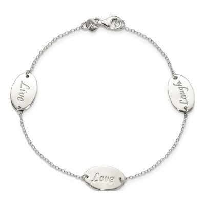 Sterling Silver 'live Laugh Love' Bracelet – view 4
