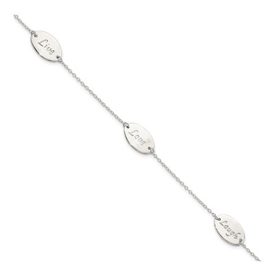 Sterling Silver 'live Laugh Love' Bracelet