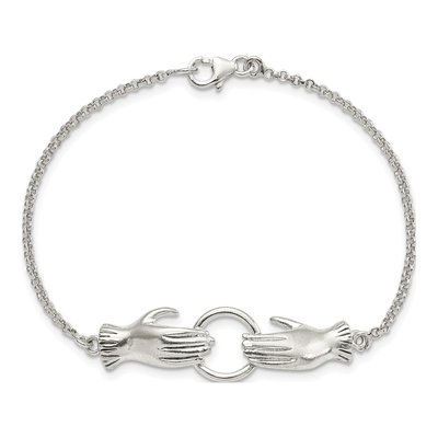 Sterling Silver Hands Holding Bracelet – view 3