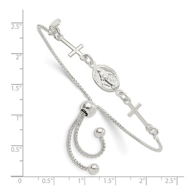 Sterling Silver Miraculous Crosses Bracelet – view 2