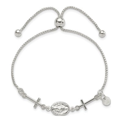 Sterling Silver Miraculous Crosses Bracelet – view 3