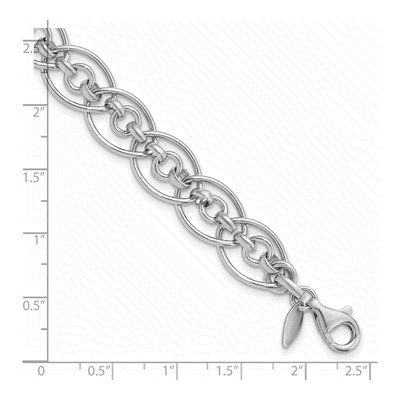 Sterling Silver Oval Circle Link Bracelet – view 2