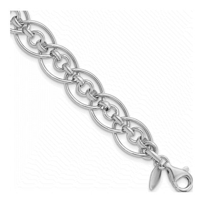 Sterling Silver Oval Circle Link Bracelet
