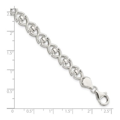 Sterling Silver 7.6mm Fancy Open Link Chain Bracelet – view 2
