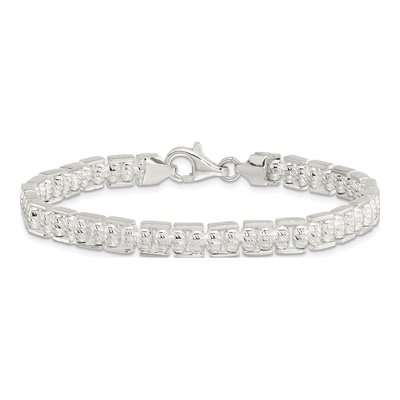 Sterling Silver Diamond-Cut Beaded Bracelet – view 3