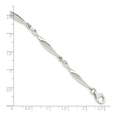 Sterling Silver Twisted Bar Bracelet – view 3