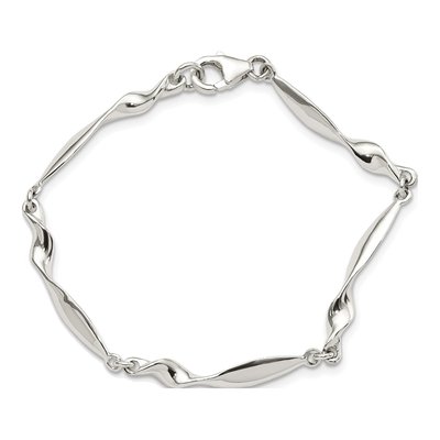 Sterling Silver Twisted Bar Bracelet – view 4