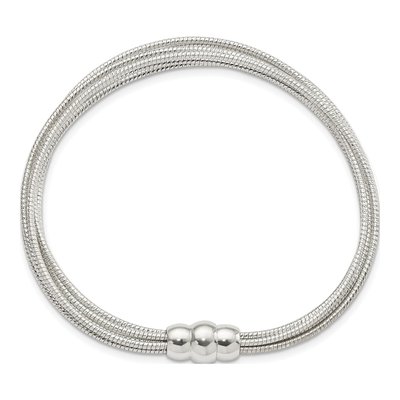 Sterling Silver Diamond-Cut Multi-Strand Bracelet – view 2