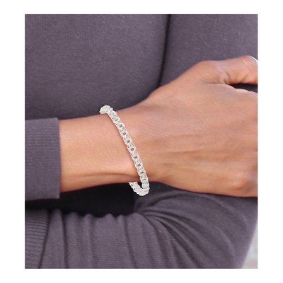 Sterling Silver Triple Rolo Charm Bracelet – view 7
