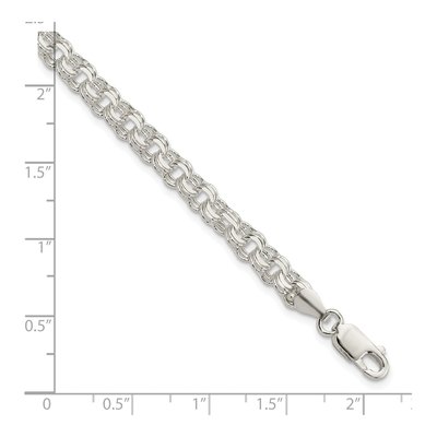 Sterling Silver Triple Link Charm Bracelet – view 3