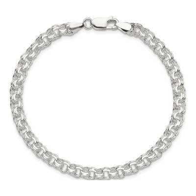 Sterling Silver Triple Link Charm Bracelet – view 4