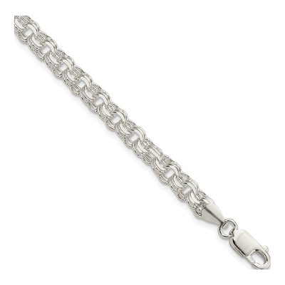 Sterling Silver Triple Link Charm Bracelet
