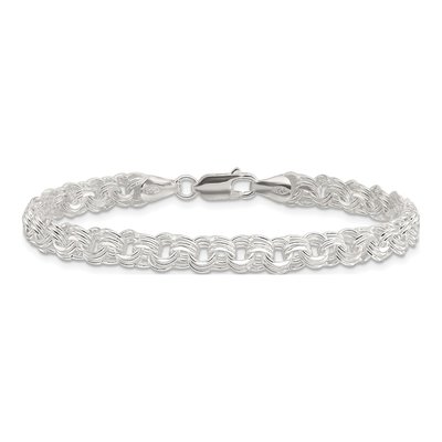 Sterling Silver Triple Rolo Charm Bracelet – view 4