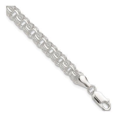 Sterling Silver Triple Rolo Charm Bracelet