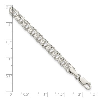 Sterling Silver Triple Link Charm Bracelet – view 3
