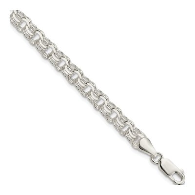 Sterling Silver Triple Link Charm Bracelet