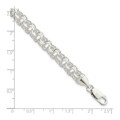 Sterling Silver Triple Link Charm Bracelet – view 3