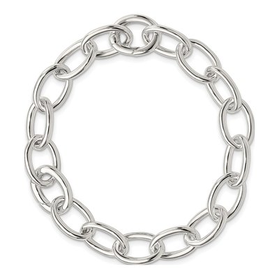 Sterling Silver 9.15mm Fancy Link Chain Bracelet – view 4