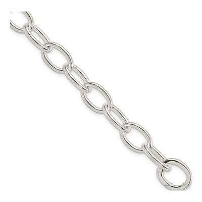 Sterling Silver 9.15mm Fancy Link Chain Bracelet