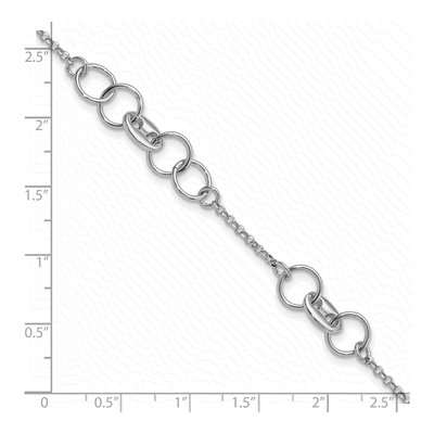 Sterling Silver Fancy Circles Link Bracelet – view 3