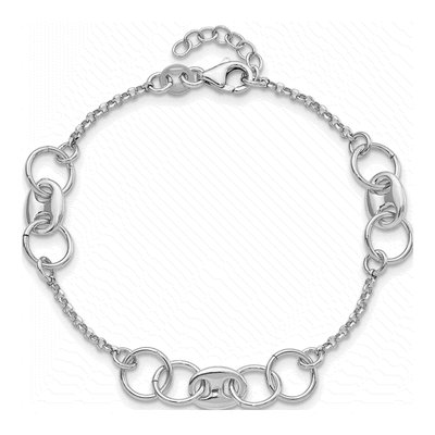 Sterling Silver Fancy Circles Link Bracelet – view 4