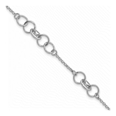 Sterling Silver Fancy Circles Link Bracelet