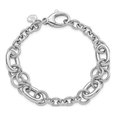Sterling Silver 10.2mm Link Chain Bracelet – view 4