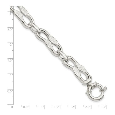 Sterling Silver 10.85mm Fancy Link Chain Bracelet – view 2