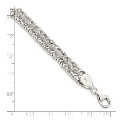 Sterling Silver 9.25mm Twisted Roped Oval Link Chain Bracelet – view 3