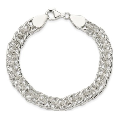 Sterling Silver 9.25mm Twisted Roped Oval Link Chain Bracelet – view 4