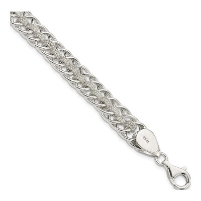 Sterling Silver 9.25mm Twisted Roped Oval Link Chain Bracelet